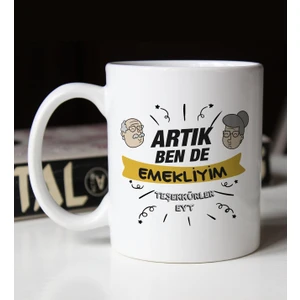 Bk Gift Emekli Tasarımlı Beyaz Kupa Bardak-3, Erken Emekli, Yeni Emekli, Eyt Hediyesi