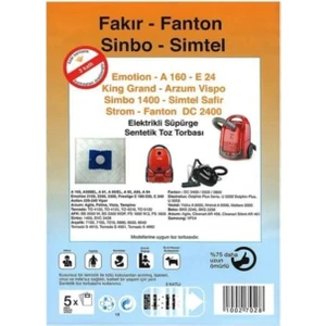 Abnturk Özel Üretim 5 Adet FANTON:DC2400/2500/2800 Süpürge Toz Torbası Toz Salımı 0- 3 Kat Elyaf