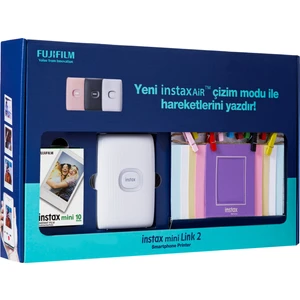 Instax Mini Link 2 Beyaz Akıllı Telefon Yazıcısı Bundle Box