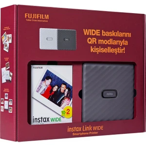 Instax Link Wide Gri Akıllı Telefon Yazıcısı Bundle Box