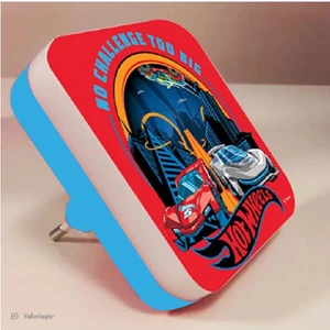 Hotwheels Dekoratif Led'li Gece Lambası-Kırmızı