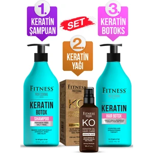 Fitness Professional Kuru Saçlara Özel Onarıcı Botox Set 1000 ml + Keratin Bakım Yağı 100 ml