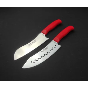 Gold Seri Eğri Santoku Şef Bıçağı - Gold Seri Eğri Şef Bıçağı Kanallı