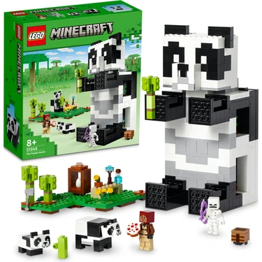 LEGO® Minecraft Panda Barınağı 21245 - 8 Yaş ve Üzeri Çocuklar Için Panda Gibi Görünen ve Hareket