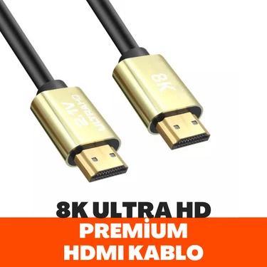 Vetech 8k HDMI Kablosu Premium Hdtv 8k 60Hz, 4K 120Hz, 7680P Yüksek Hızlı 1.5mt Altın