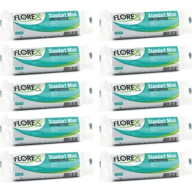 Florex Standart Mini Boy Çöp Torbası Beyaz 44 x 45 cm 10 x