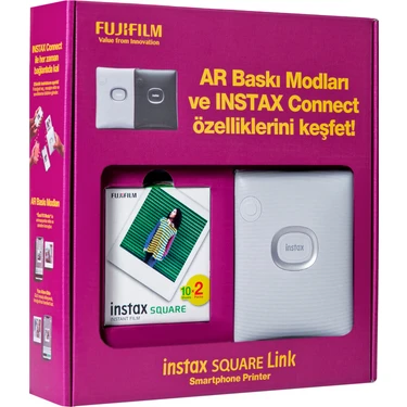 Instax Square Link Beyaz Akıllı Telefon Yazıcısı Bundle