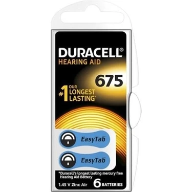 Duracell 675 Kulaklık Pili 6 Lı