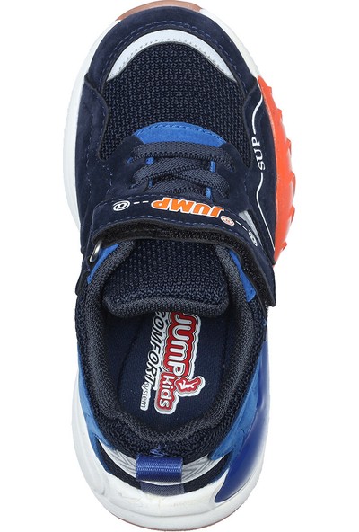 JUMP 27016 Lacivert - Mavi - Neon Turuncu Erkek Çocuk Günlük Rahat Yürüyüş Sneaker Spor Ayakkabı