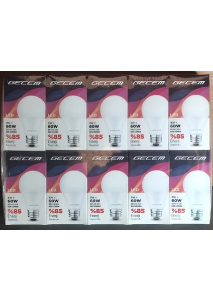 9 W Led Ampul 10'lu Paket Beyaz Işık - 10'lu Paket