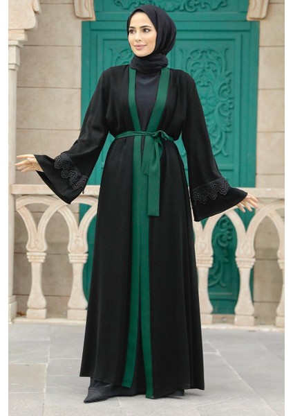 - Kemerli Yeşil Tesettür Abaya 55440Y fiyatları