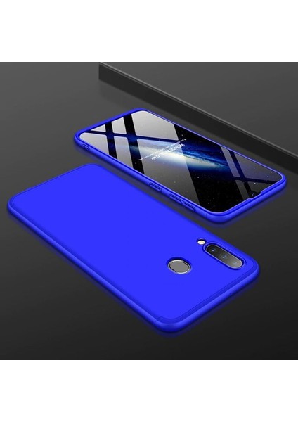Samsung Galaxy M30 Kılıf New 360 Derece Tam Koruma Kılıf Mavi