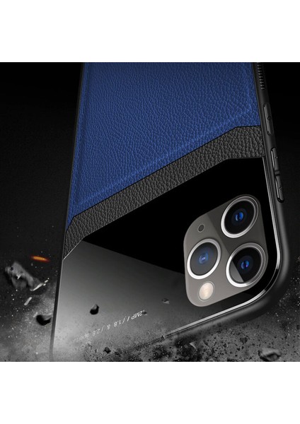 Apple iPhone 11 Pro Kılıf Zebana Lens Deri Kılıf Mavi modelleri