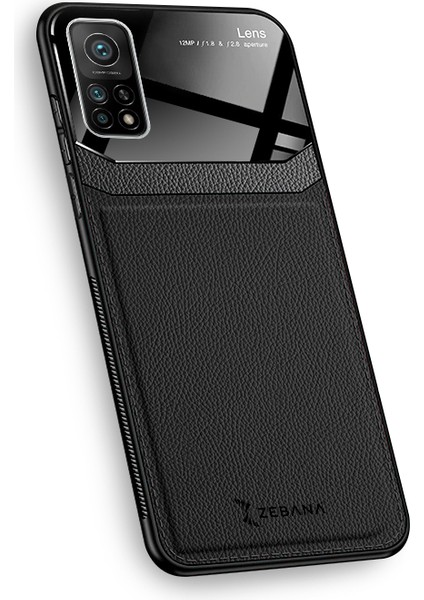 Xiaomi Mi 10T Pro Kılıf Zebana Lens Deri Kılıf Siyah