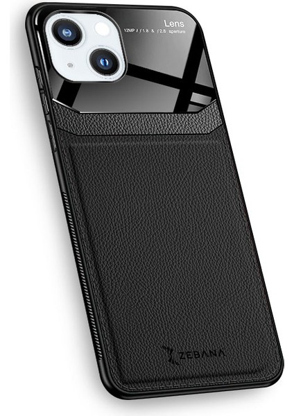 Apple iPhone 13 Kılıf Zebana Lens Deri Kılıf Siyah indirimleri