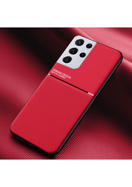 Samsung Galaxy S21 Ultra Kılıf Zebana Design Silikon Kılıf Kırmızı
