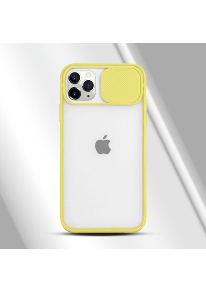 Apple iPhone 11 Pro Max Kılıf Kamera Lens Korumalı Kılıf Sarı
