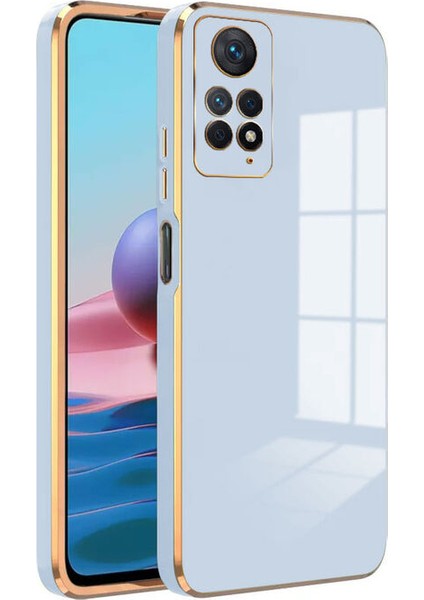 Xiaomi Redmi Note 11 Kılıf Golden Silikon Kılıf Açık Mavi