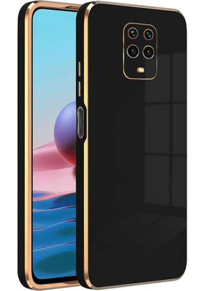 Xiaomi Redmi Note 9 Pro Kılıf Golden Silikon Kılıf Siyah