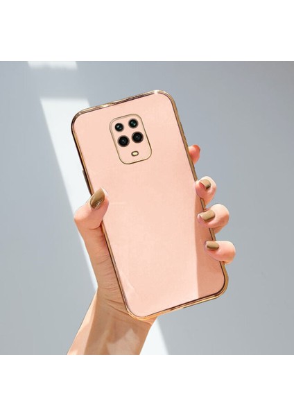 Xiaomi Redmi Note 9s Kılıf Golden Silikon Kılıf Rose Gold