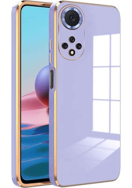 Huawei Honor 50 Kılıf Golden Silikon Kılıf Lila