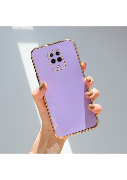 Xiaomi Redmi Note 9s Kılıf Golden Silikon Kılıf Lila