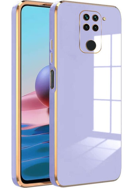 Xiaomi Redmi Note 9 Kılıf Golden Silikon Kılıf Lila