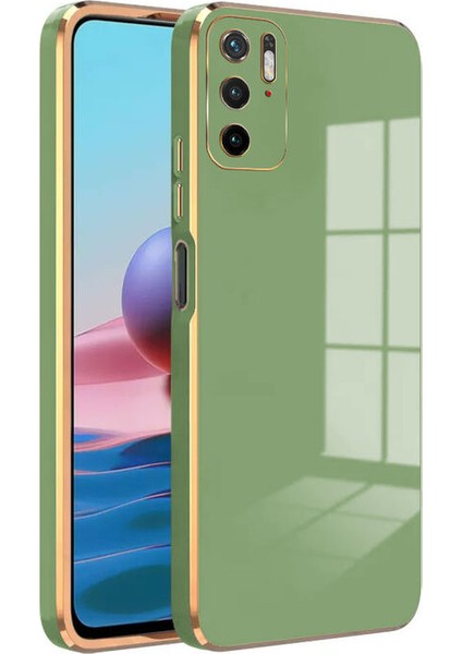 Xiaomi Poco M3 Pro Kılıf Golden Silikon Kılıf Açık Yeşil