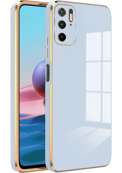 Xiaomi Poco M3 Pro 5g Kılıf Golden Silikon Kılıf Açık Mavi