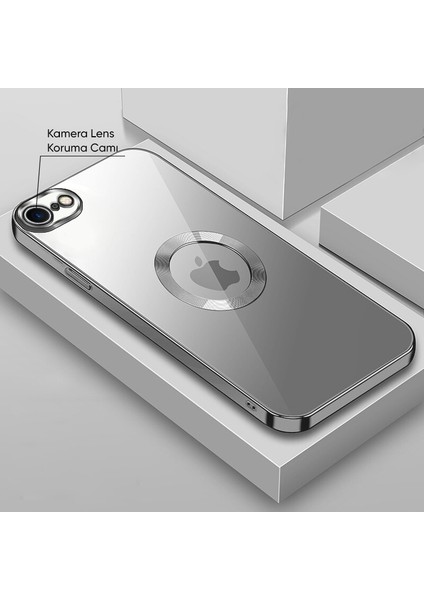 Apple iPhone 8 Kılıf Zebana Glint Silikon Kılıf Gri