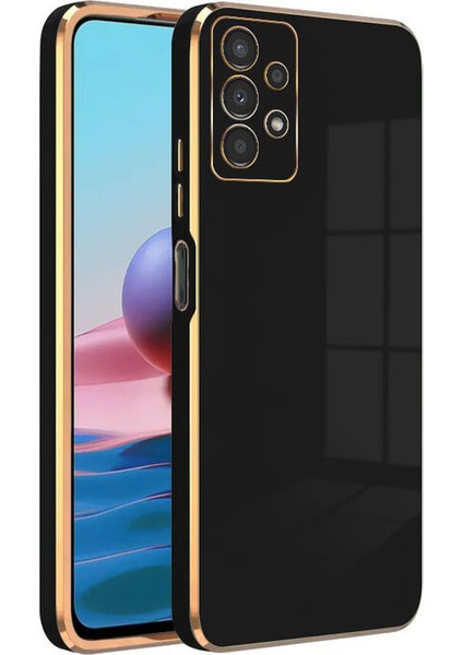 Samsung Galaxy A13 4g Uyumlu Kılıf Zebana Golden Silikon Kılıf Siyah
