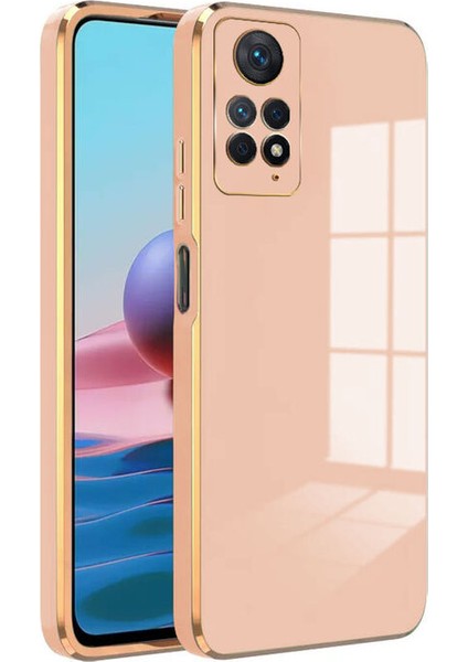 Xiaomi Redmi Note 11 Kılıf Golden Silikon Kılıf Rose Gold