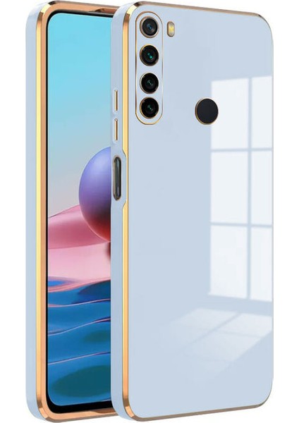 Xiaomi Redmi Note 8 Kılıf Golden Silikon Kılıf Açık Mavi