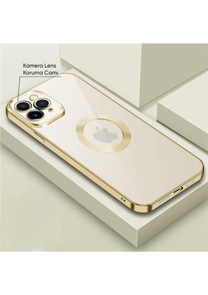 Apple iPhone 11 Pro Max Kılıf Zebana Glint Silikon Kılıf Gold