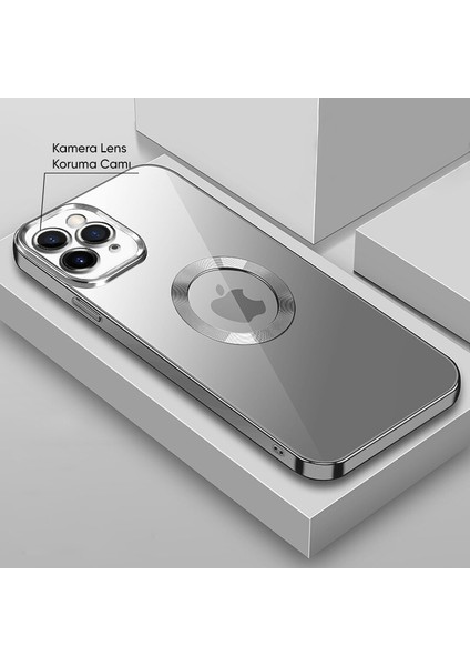 Apple iPhone 11 Pro Max Kılıf Zebana Glint Silikon Kılıf Gri