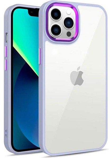 Apple iPhone 13 Pro Max Kılıf Guard Kamera Korumalı Silikon Kılıf Lila