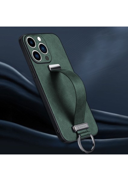 Apple iPhone 12 Pro Kılıf Zebana Classic Deri Kılıf Yeşil