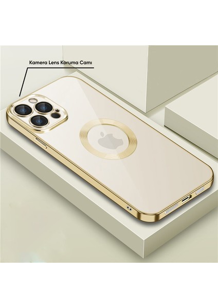 Apple iPhone 12 Pro Kılıf Zebana Glint Silikon Kılıf Gold