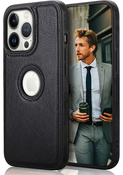 Apple iPhone 13 Pro Kılıf Zebana Business Deri Kılıf Siyah