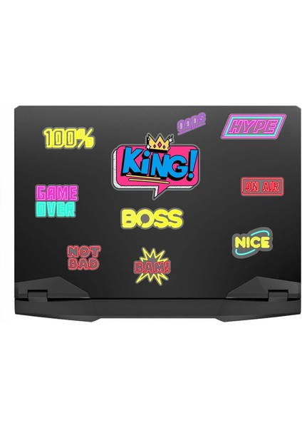 Game Over Temalı Laptop Notebook Telefon Tablet Sticker Seti 10 Parça fiyatları