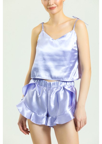 Saten Fırfırlı Pijama Takımı fiyatları