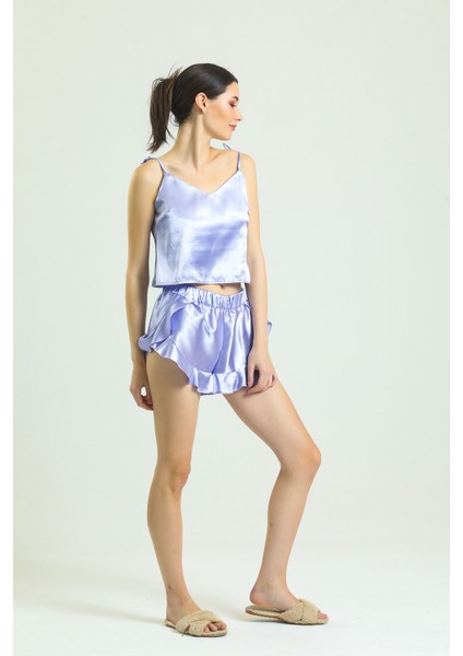 Saten Fırfırlı Pijama Takımı indirimleri