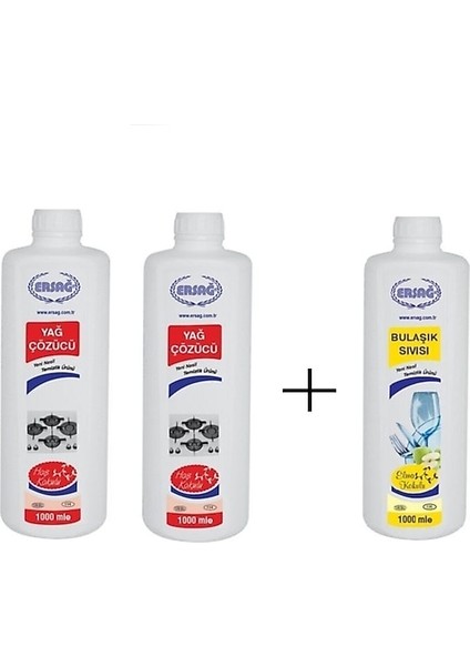 Yağ Çözücü 2 Adet + Elma Kokulu Bulaşık Sıvısı 1000 ml