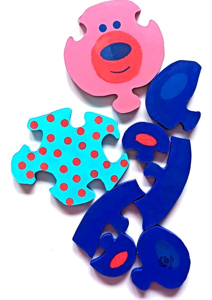 Benekli Ayıcık Ahşap Puzzle Yapboz