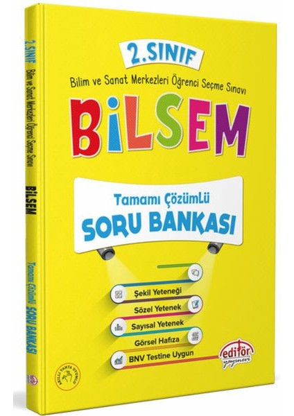 Editör Yayınları 2. Sınıf BİLSEM Tamamı Çözümlü Soru Bankası