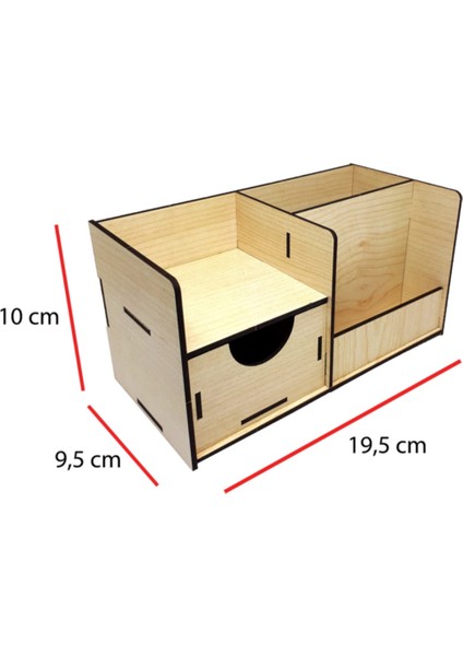 Ahşap Masaüstü Kalemlik Ataçlık Ofis Çalışma Masası Arşivleme Düzenleme Organizer