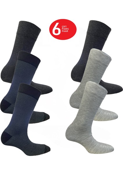 (Art...: 13371-1A) Erkek Penye Pamuklu 6 Çift Özel Kutulu Ekonomik Paket