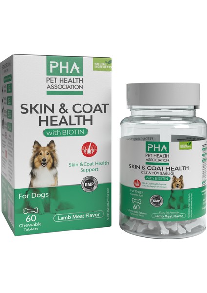 Skin& Coat Health- Köpekler Için Biotin Katkılı Cilt ve Tüy Sağlığı Destekleyici Çiğneme Tableti