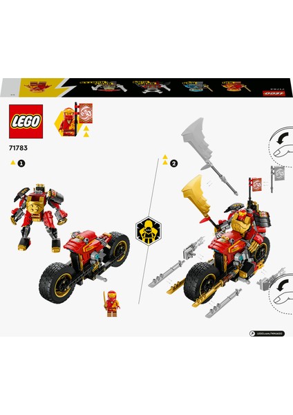 NINJAGO® Kai’nin Robot Motosikleti EVO 71783 - 7 Yaş ve Üzeri Çocuklar için Kai  Minifigürleri İçeren Yaratıcı Oyuncak Yapım Seti (312 Parça)