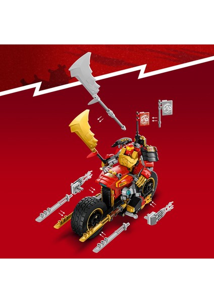 NINJAGO® Kai’nin Robot Motosikleti EVO 71783 - 7 Yaş ve Üzeri Çocuklar için Kai  Minifigürleri İçeren Yaratıcı Oyuncak Yapım Seti (312 Parça)